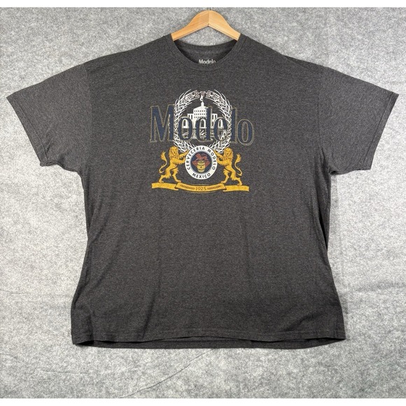 Modelo Other - MODELO Cerveza Beer‎ T-Shirt Size 3XL Charcoal Grey Short Sleeve Top